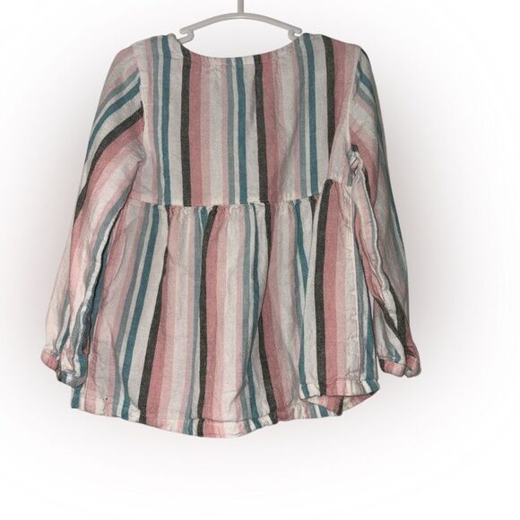 24m carters striped almost linen like material long sleeve shirt - Picture 1 of 2